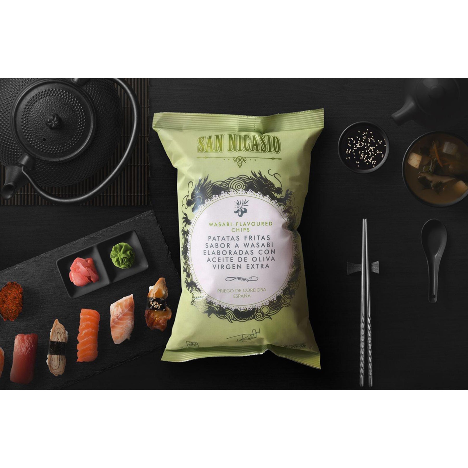 San Nicasio Wasabi Crisps – Extra Virgin Olive Oil & Himalayan Salt 150g