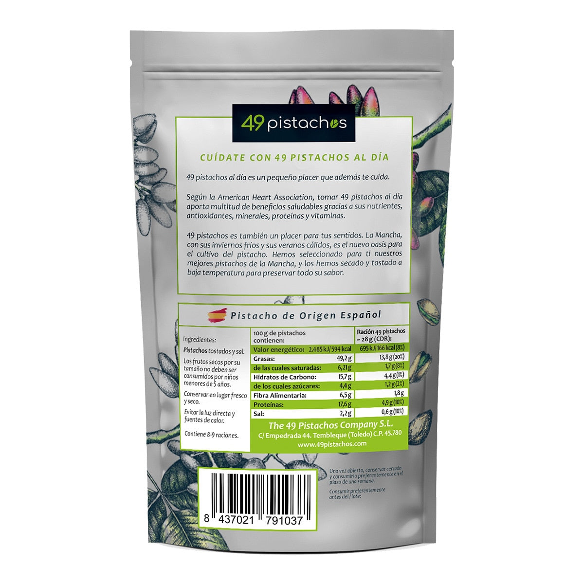 49 Manchego Roasted Pistachios – Spanish Gourmet Snack 200g