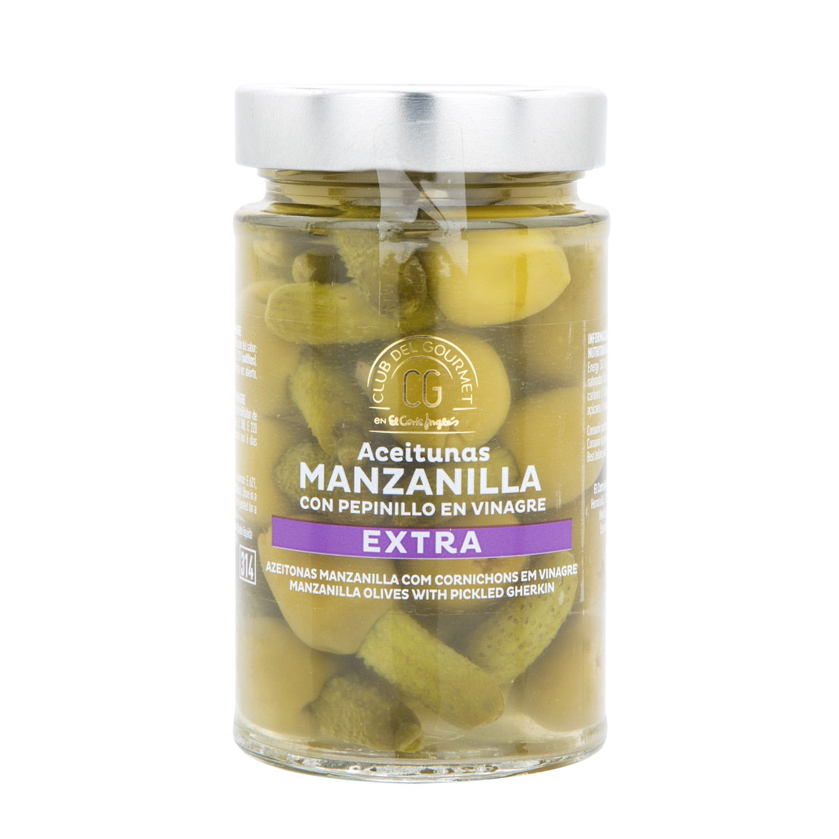 Club del Gourmet Manzanilla Olives with Gherkins – Spanish Pickled 60g