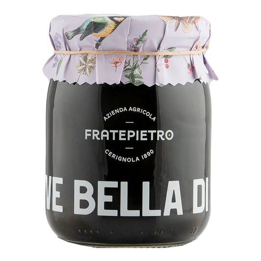 Fratepietro Bella di Cerignola Black Olives – Italian Brined 550g
