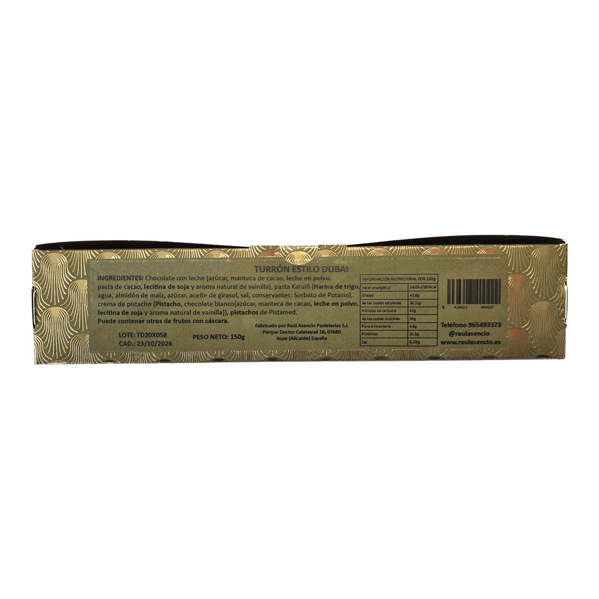 Raúl Asencio Pistachio Dubai-Style Turrón – Crispy Kataifi 150g