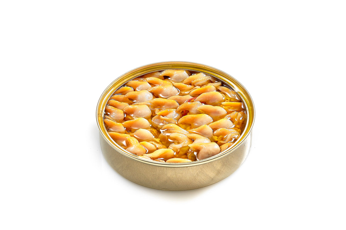Güeyumar Chargrilled Cockles XXL, Galician Berberechos 30/38 in Olive Oil, 150g