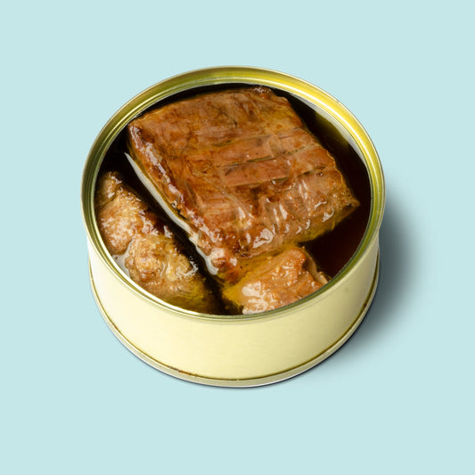 Güeyumar Chargrilled White Loin Tuna – Almadraba Red Tuna in Olive Oil 160g