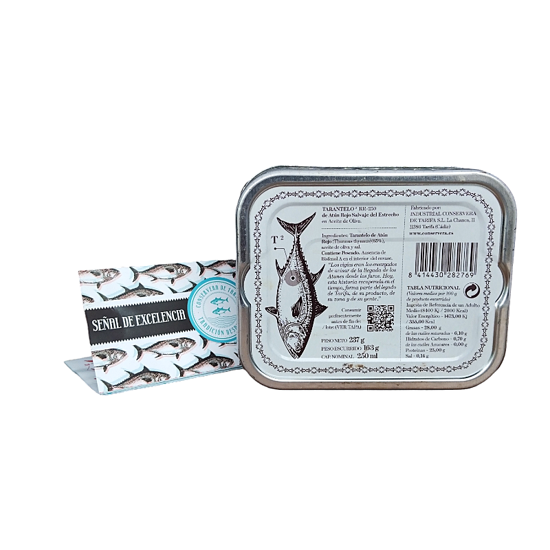 Conservera de Tarifa Wild Bluefin Tuna Tarantelo del Estrecho, Spanish Conserva 237g