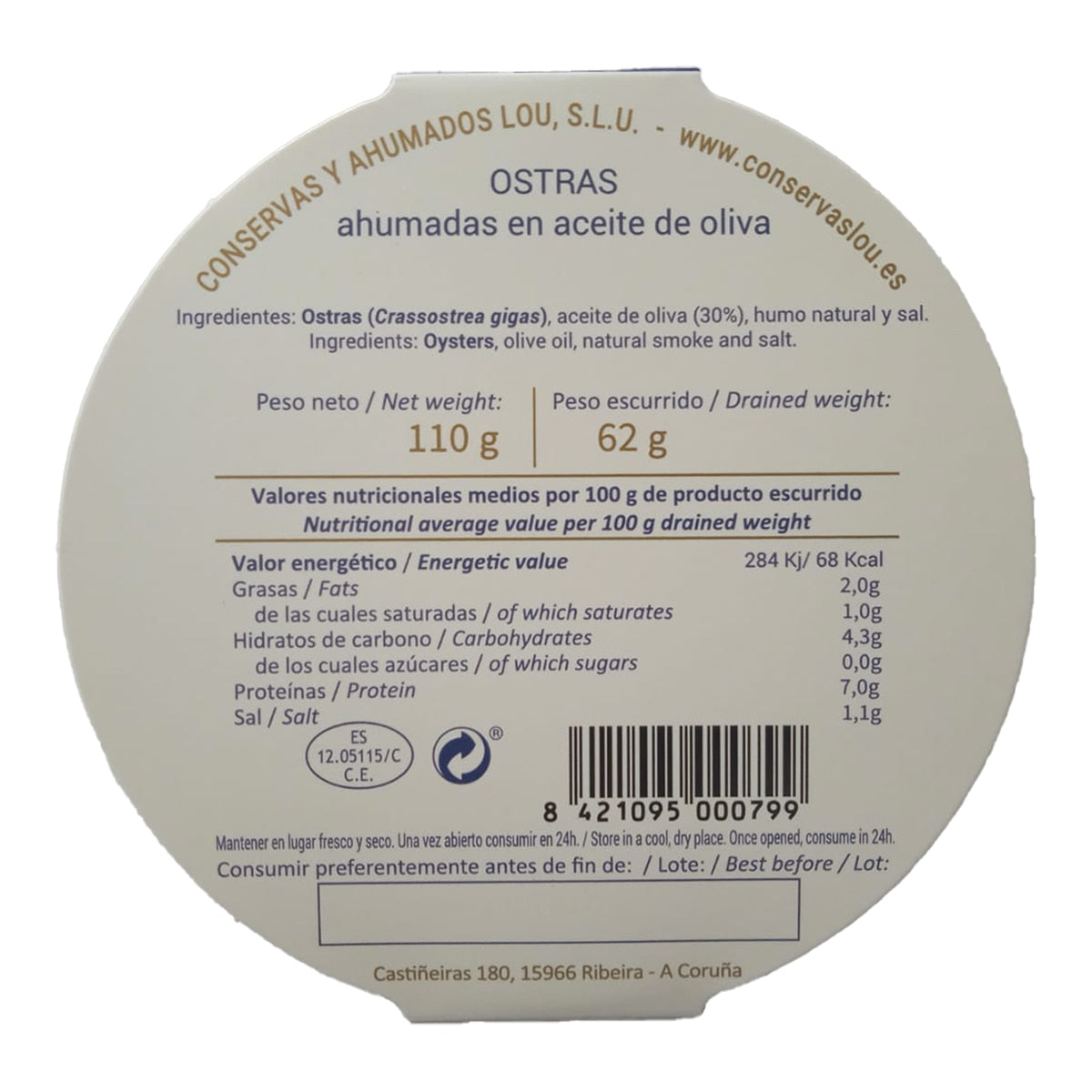 Don Reinaldo Smoked Oysters in Olive Oil – Spanish Conserva 110g