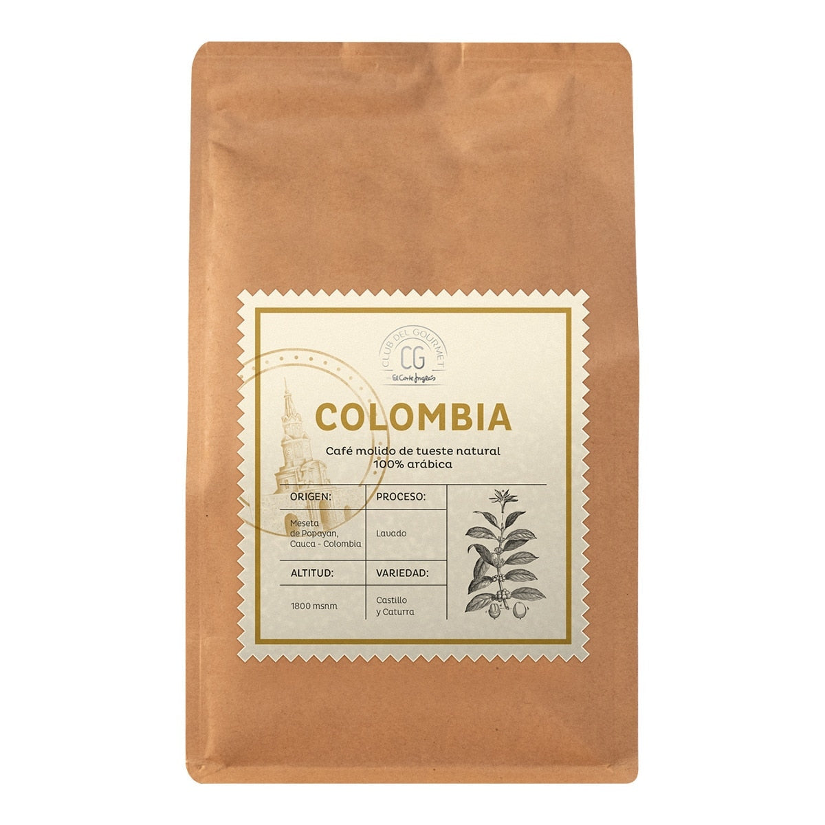 Club del Gourmet Colombian Ground Coffee – 100% Arabica, Natural Roast 250g