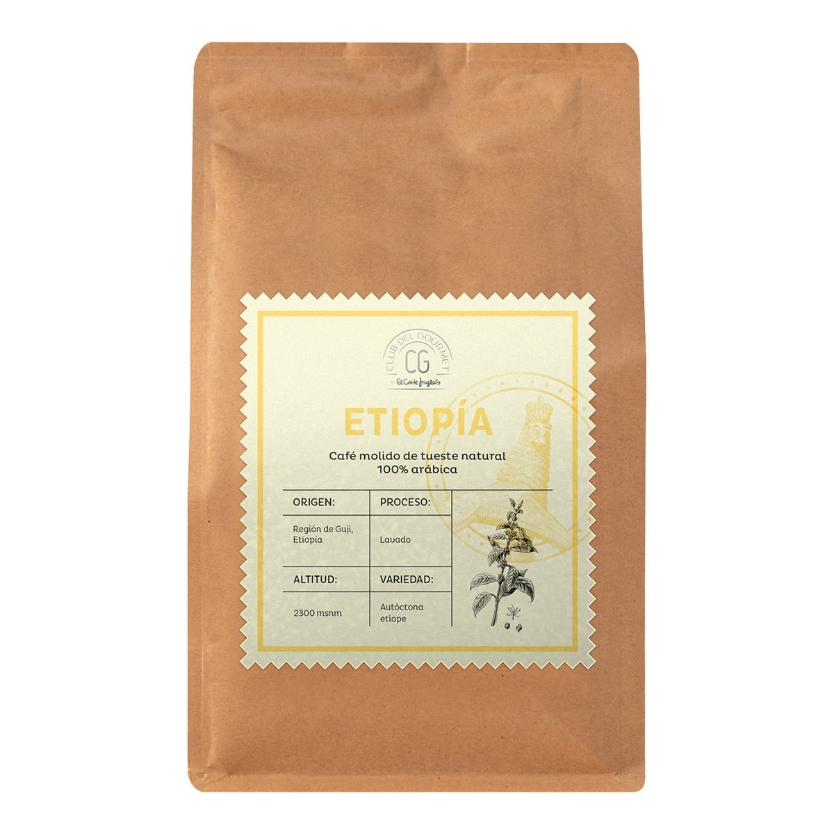 Club del Gourmet Ethiopian Natural Roast Coffee – 100% Arabica 250g