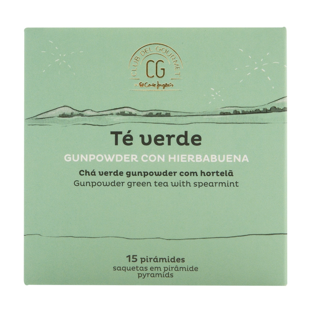 Club del Gourmet Green Gunpowder Tea with Mint – 15 Pyramid Sachets 33g