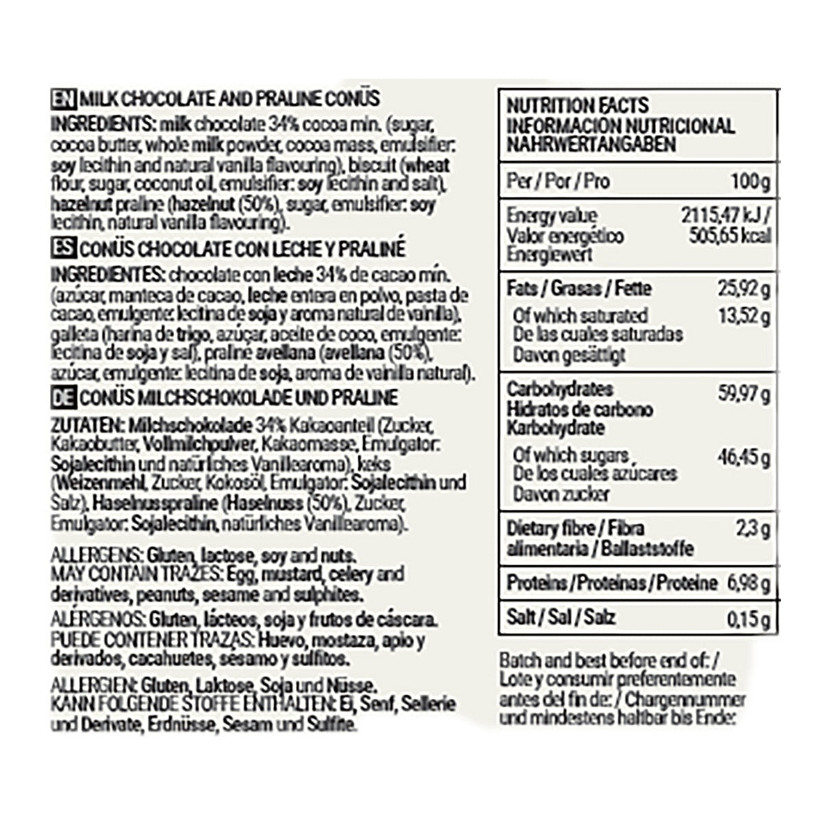 Conüs Hazelnut Praline Milk Chocolate Cookies – Premium 70g