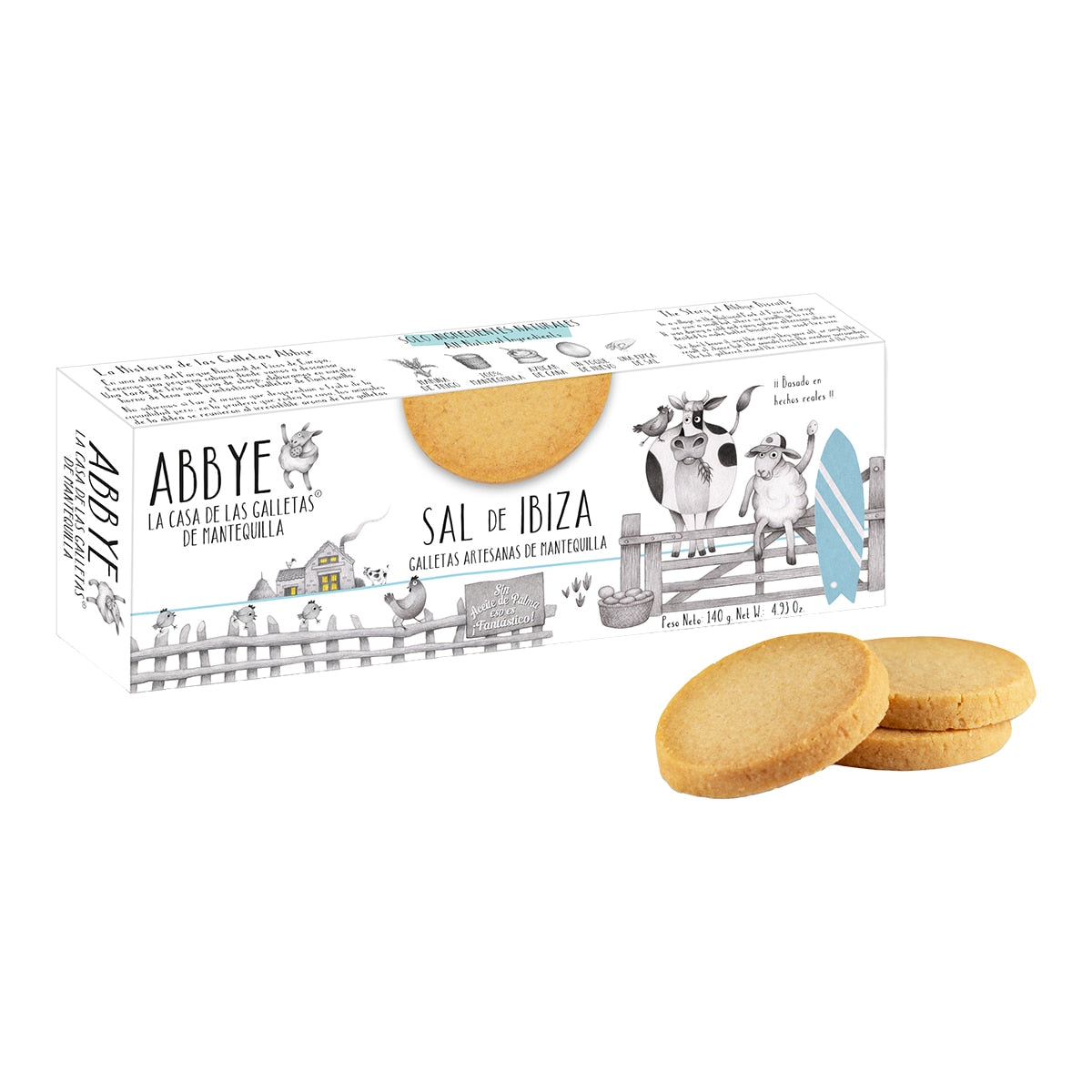 Abbye Butter Cookies with Ibiza Sea Salt – Spanish Shortbread 140g