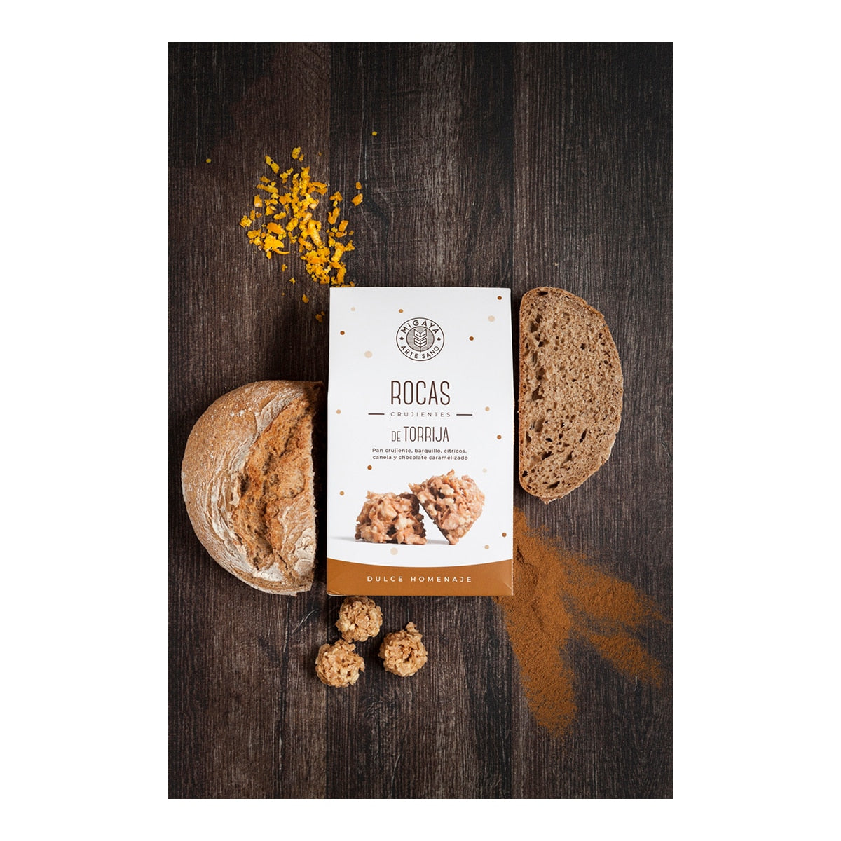 Migaya Torrija-flavoured Crispy Rock Chocolate – Spanish Bombón 180g