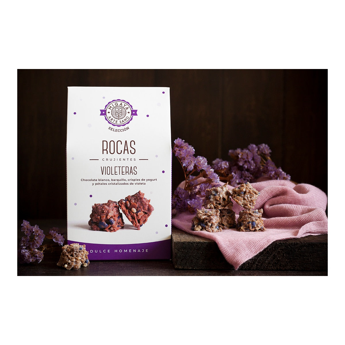 Migaya Violeteras Crispy Turrón Bonbons – Spanish Chocolate 180g