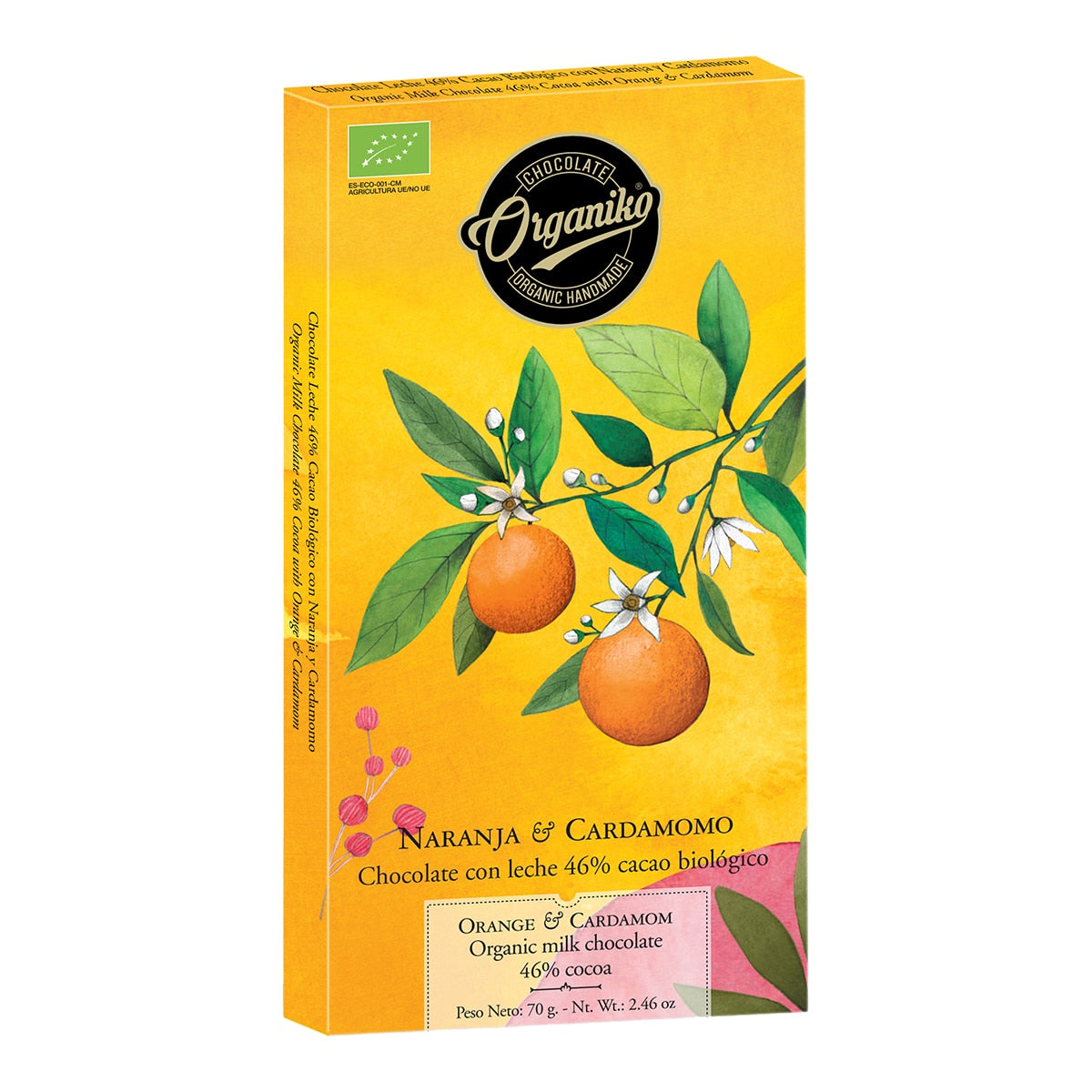 Orgániko Organic Milk Chocolate – Orange & Cardamom 70g