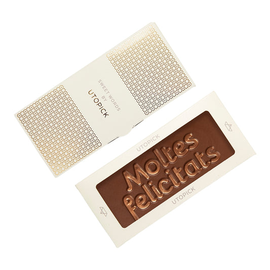 Utopick Milk Chocolate with Message – Catalan Congratulations Tablet 60g