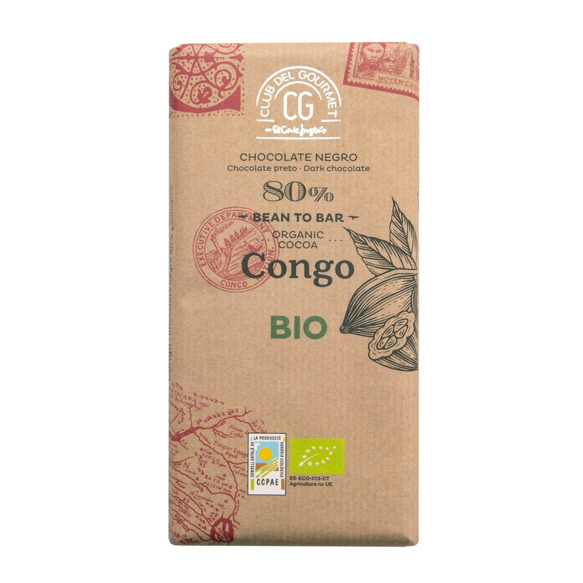 El Corte Inglés Organic Dark Chocolate 80% Congo – 100g