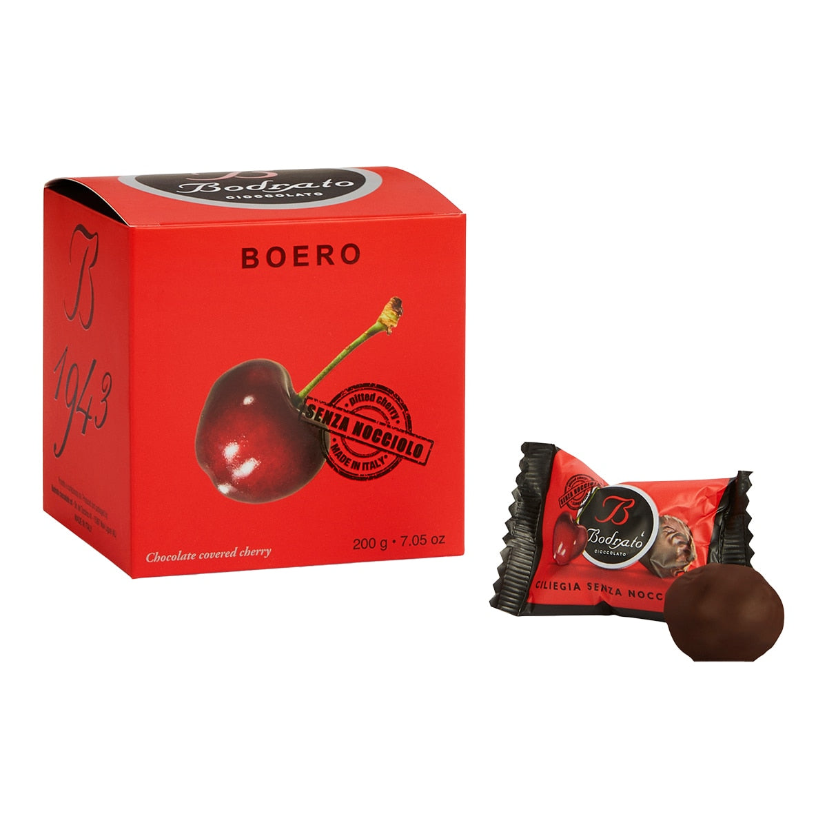 Bodrato Dark Chocolate Cherries with Grappa – Italian Confection 200g