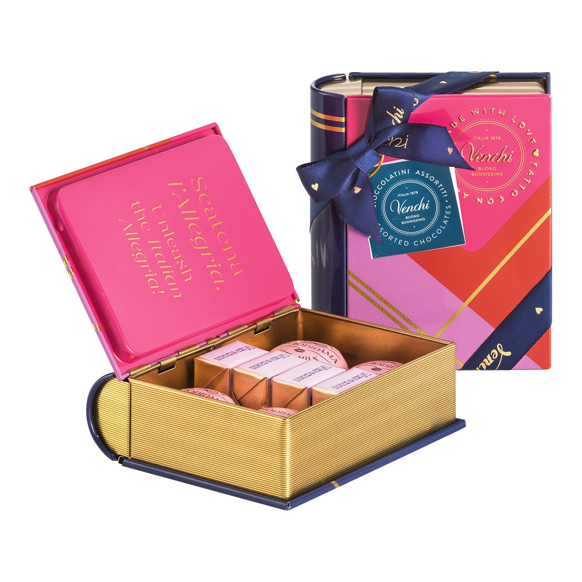 Venchi Assorted Chocolates – Mini Metal Book Gift Box 105g
