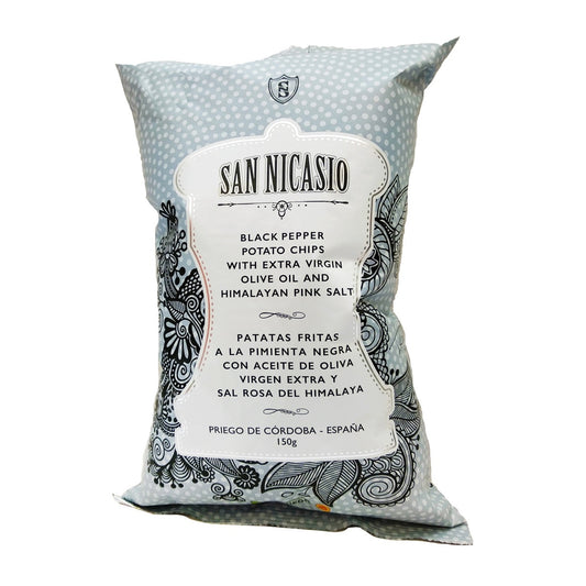 San Nicasio Black Pepper Crisps – Extra Virgin Olive Oil & Himalayan Pink Salt 150g