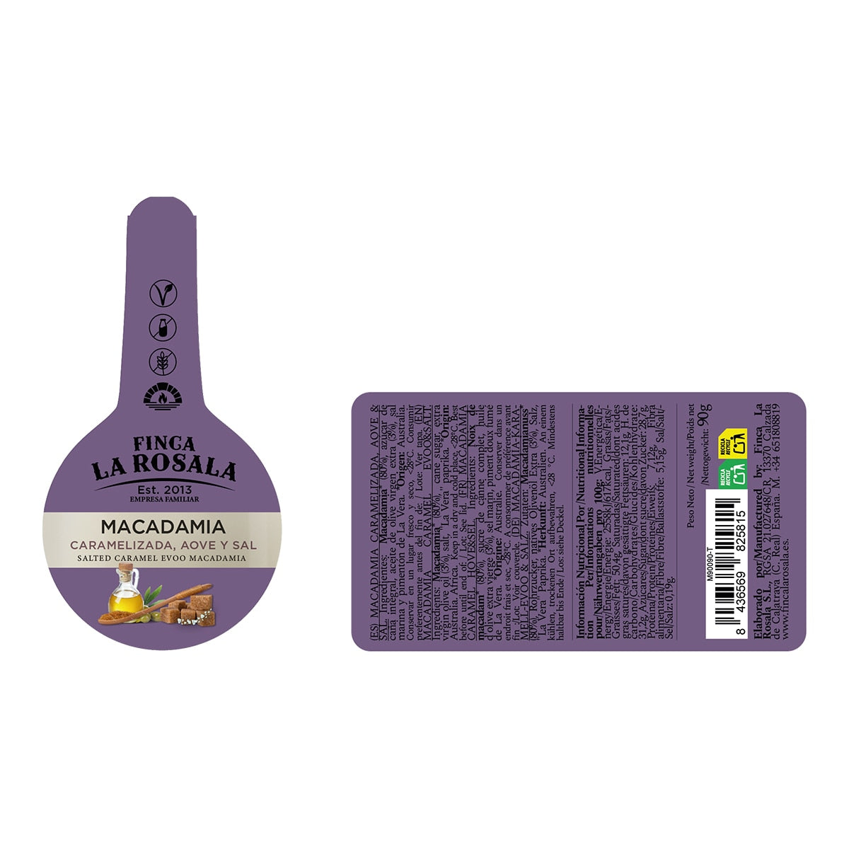 Finca la Rosala Caramelized Macadamia Nuts – Olive Oil & Sea Salt 90g