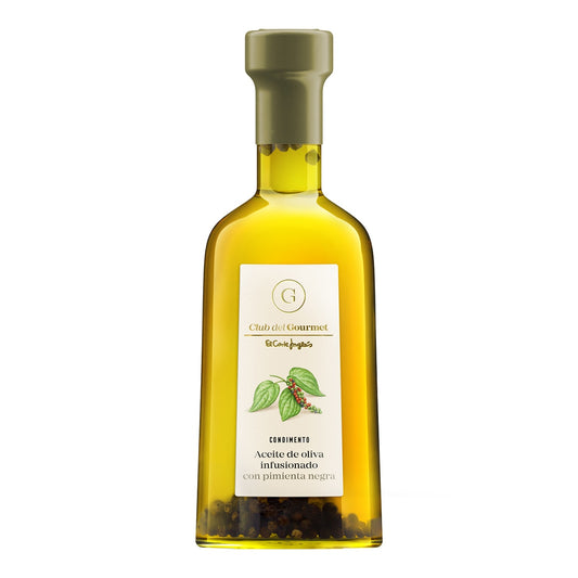 Club del Gourmet Black Pepper Infused Olive Oil – Spanish Condiment 250ml