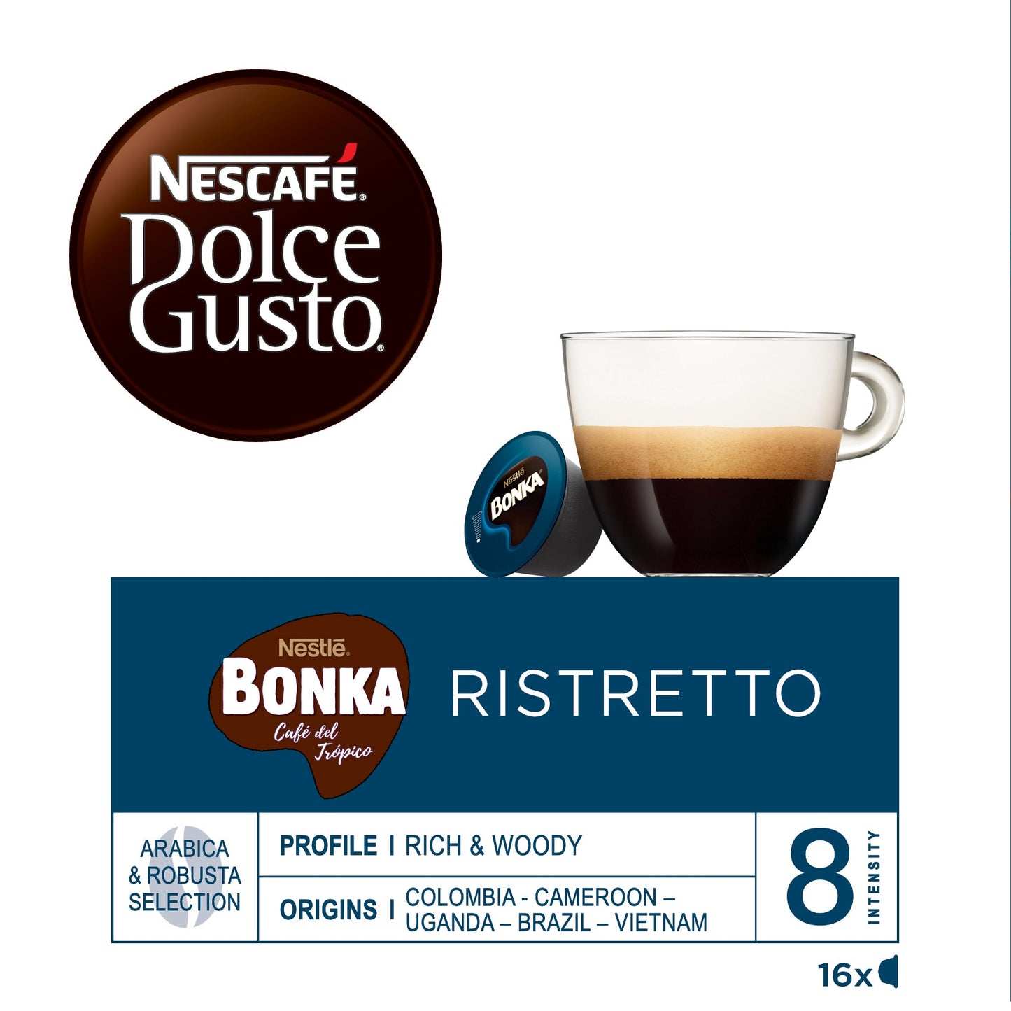 Nescafé Dolce Gusto Bonka Ristretto – Colombian & African Arabica Blend 99g